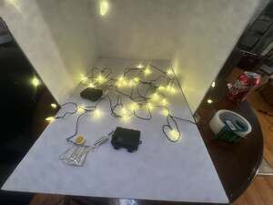 2 Battery-Operated LED C6 Christmas Light String with Timer, Warm White, Green W